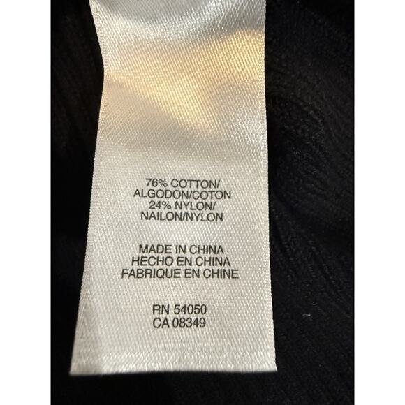 NWT Anne Klein Black Ribbed Long Sleeve Button Up Sweater Top Womens Size Small - Picture 11 of 14